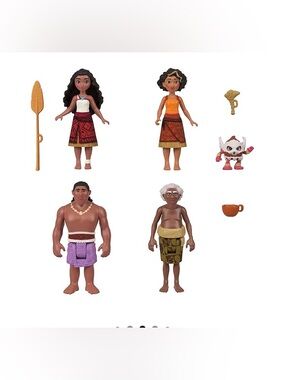 Mattel Island Family Figure Set - Brown, Red, Orange, Purple, White